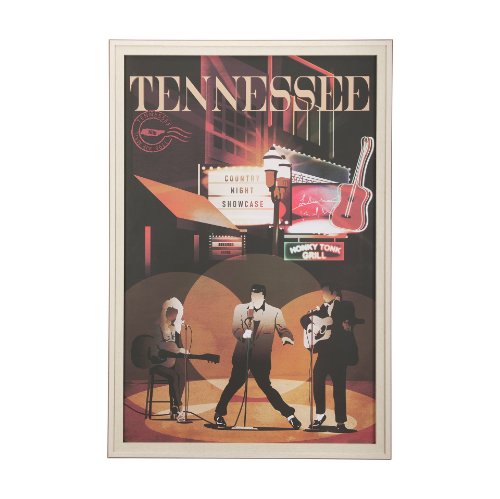 14162 - Tennessee Go USA (XL) by Mercana Studio a Hand Embellished Decograph Framed Art Print under Glass