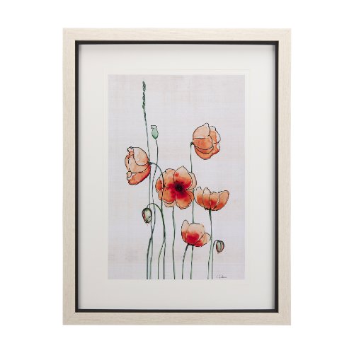 14163 - Meadow flowers I by Mercana Studio a Hand Embellished Textured Framed Art Print Matted under Glass