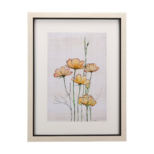 14165 - Meadow flowers III by Mercana Studio a Hand Embellished Textured Framed Art Print Matted under Glass