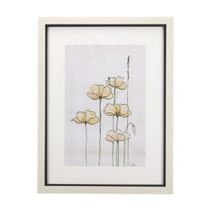 Meadow flowers IV by Mercana Studio a Hand Embellished Textured Framed Art Print Matted under Glass