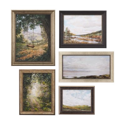 14173 - Sea View (Set of 5) by Mercana Studioa Hand Embellished Textured Framed Art Print