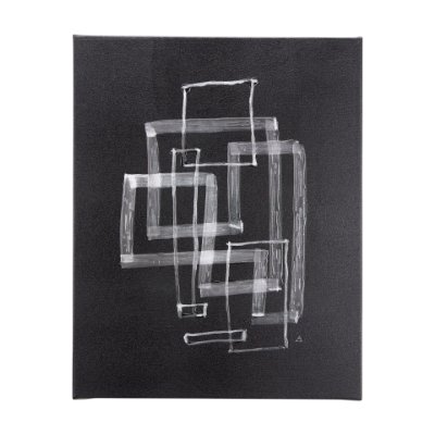 102143-L - Lines III by Mercana Studio a Hand Embellished Textured Canvas