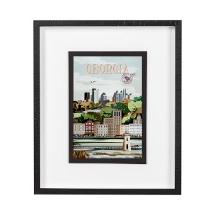 Georgia Go USA (M) by Mercana Studio a Framed Art Print Matted under Glass