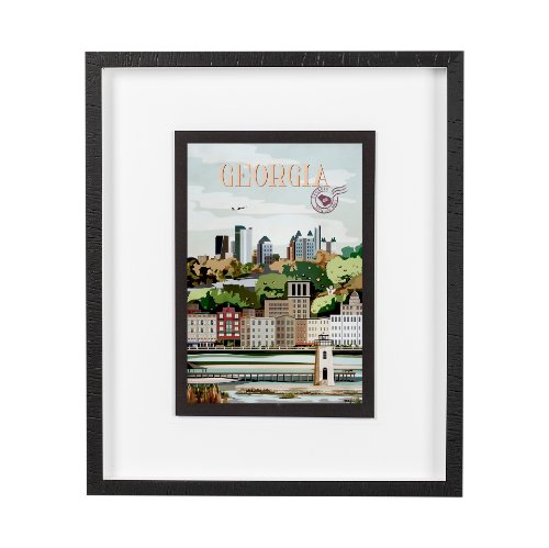 14155 - Georgia Go USA (M) by Mercana Studio a Framed Art Print Matted under Glass