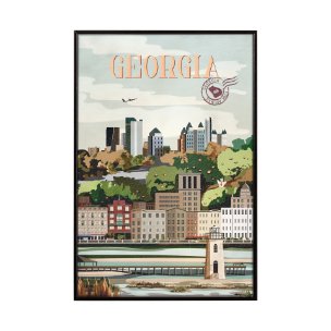Georgia Go USA (SM) by Mercana Studio a Hand Embellished Decograph Framed Art Print