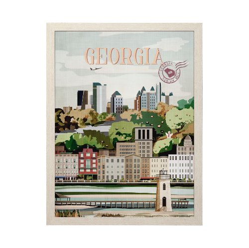 14157 - Georgia Go USA (L) by Mercana Studio a Hand Embellished Decograph Framed Art Print