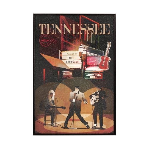 14160 - Tennessee Go USA (SM) by Mercana Studio a Hand Embellished Decograph Framed Art Print