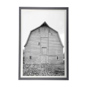 Grey & White Barn Ii by Mercana Studio Hand Embellished Textured Framed Photo Art Print Matted under