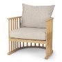 69826 - Kopari Beige Fabric W/Light Brown Wood Accent Chair