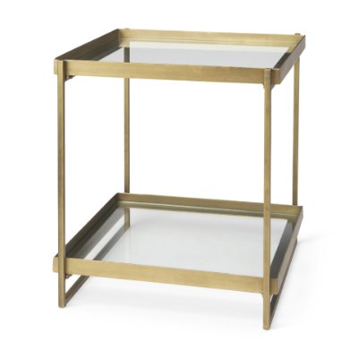 69784 - Trey Gold Metal W/Glass Accent Table