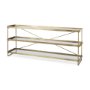 69782 - Trey 72.0L x 16.0W x 30.0H Gold Metal W/Glass Console Table