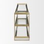 69782 - Trey 72.0L x 16.0W x 30.0H Gold Metal W/Glass Console Table