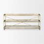 69782 - Trey 72.0L x 16.0W x 30.0H Gold Metal W/Glass Console Table