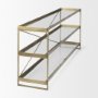 69782 - Trey 72.0L x 16.0W x 30.0H Gold Metal W/Glass Console Table