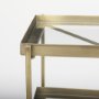 69782 - Trey 72.0L x 16.0W x 30.0H Gold Metal W/Glass Console Table
