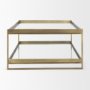 69783 - Trey 56.0L x 32.0W x 17.0H Gold Metal W/Glass Coffee table