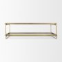 69783 - Trey 56.0L x 32.0W x 17.0H Gold Metal W/Glass Coffee table