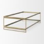 69783 - Trey 56.0L x 32.0W x 17.0H Gold Metal W/Glass Coffee table