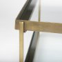 69783 - Trey 56.0L x 32.0W x 17.0H Gold Metal W/Glass Coffee table
