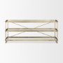 69782 - Trey 72.0L x 16.0W x 30.0H Gold Metal W/Glass Console Table