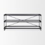 69785 - Trey 72.0"L x 16.0"W x 30.0"H Black Metal W/Glass Console Table