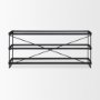 69785 - Trey 72.0"L x 16.0"W x 30.0"H Black Metal W/Glass Console Table