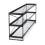 69785 - Trey 72.0"L x 16.0"W x 30.0"H Black Metal W/Glass Console Table