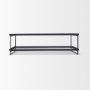 69786 - Trey 56"L x 32"W x 17"H Black Metal W/Glass Coffee Table