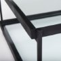 69786 - Trey 56"L x 32"W x 17"H Black Metal W/Glass Coffee Table