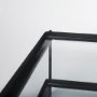 69786 - Trey 56"L x 32"W x 17"H Black Metal W/Glass Coffee Table