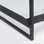 69786 - Trey 56"L x 32"W x 17"H Black Metal W/Glass Coffee Table