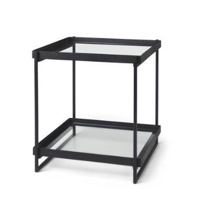 69787 - Trey Black Metal W/Glass Accent Table 