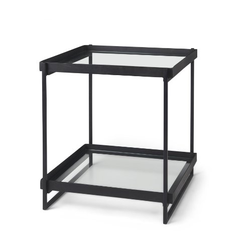 69787 - Trey Black Metal W/Glass Accent Table 