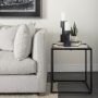 69214 - Austen 20L x 20W x 22H Round White Marble Top W/ Black Metal Frame Side Table
