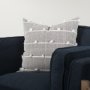 69618 - Brooks 41.7L x 34.8W x 33.5H Navy Blue Fabric Chair W/ Medium Brown Wooden Legs
