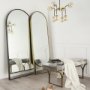 69536 - Sadie 36.0L x 2.0W x 76.0H Black Metal Rounded Arch Floor Mirror