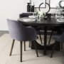 68320 - Ronald II Grey Velvet Wrap Black Wooden Base Dining Chair