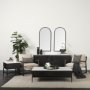 69237 - Divina Black-Brown Wood w/ White Marble Top and Black Metal Base 1 Drawer Side Table