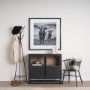 69421 - Raquel 18L x 18W Beige and Black Fabric Plaid Decorative Pillow Cover