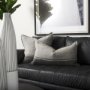 69442 - Zadie 14x26 Light Gray and Dark Gray Fabric Color Blocked Pillow Cover 
