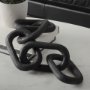 69570 - Alix 29.0L x 5.0W x 5.0H Black Wood Link Chain Decorative Object 
