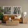 69707 - Everly  15.0L x 15.0W x 27.5H White Cement W/Beige Shade Table Lamp