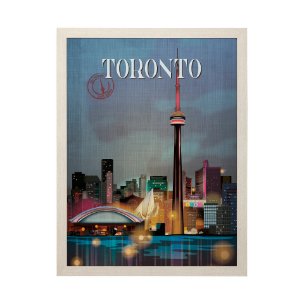 Toronto Go Canada (L) by Mercana Studio a Hand Embellished Decograph Framed Art Print