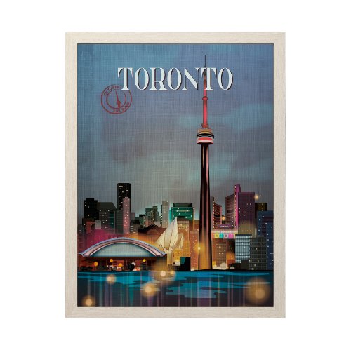13789 - Toronto Go Canada (L) by Mercana Studio a Hand Embellished Decograph Framed Art Print