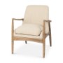 69814 - Westan Cream Boucle Fabric W/Light Brown Wood Accent Chair