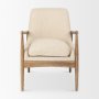 69814 - Westan Cream Boucle Fabric W/Light Brown Wood Accent Chair