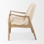 69814 - Westan Cream Boucle Fabric W/Light Brown Wood Accent Chair