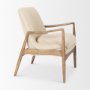 69814 - Westan Cream Boucle Fabric W/Light Brown Wood Accent Chair