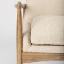 69814 - Westan Cream Boucle Fabric W/Light Brown Wood Accent Chair