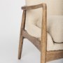 69814 - Westan Cream Boucle Fabric W/Light Brown Wood Accent Chair